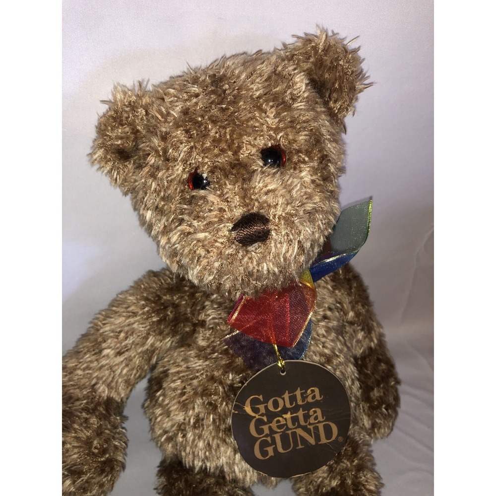 Gotta Getta Gund Bear Plush Stuffed Animal 15" Brown Teddy Shaggy